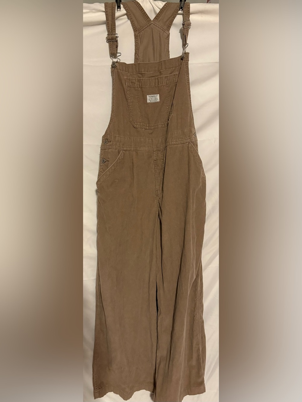 Women’s Levi’s Strauss wide leg corduroy oversized baggy Overalls - Picture 2 of 12